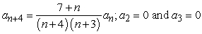 <strong>Find the recurrence relation for the general power series solution to the second order equation .</strong> A) B) C) D)