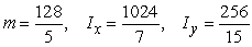<strong>Find the mass and moments of inertia I<sub>x</sub> and I<sub>y</sub> for a lamina in the shape of the region bounded by and with density .</strong> A) B) C) D)