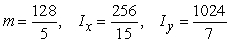 <strong>Find the mass and moments of inertia I<sub>x</sub> and I<sub>y</sub> for a lamina in the shape of the region bounded by and with density .</strong> A) B) C) D)