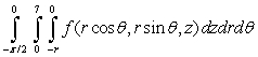 <strong>Set up the triple integral in cylindrical coordinates where Q is the solid above below and inside </strong> A) B) C) D)