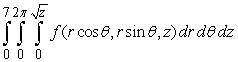 <strong>Which of the following could represent the triple integral in cylindrical coordinates where Q is the region bounded below by and above by ?</strong> A) B) C) D)