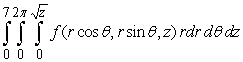 <strong>Which of the following could represent the triple integral in cylindrical coordinates where Q is the region bounded below by and above by ?</strong> A) B) C) D)