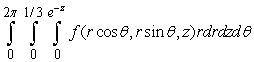 <strong>Which if the following could represent the triple integral in cylindrical coordinates where Q is the region below and above ?</strong> A) B) C) D)
