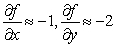 <strong>Use the contour plot to estimate and at the origin. </strong> A) B) C) D)