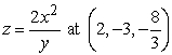 <strong>Find an equation for the tangent plane at the given point. </strong> A) B) C) D)