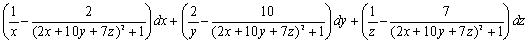 <strong>Find the total differential of .</strong> A) B) C) D)