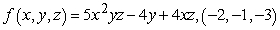 Find the gradient of the given function at the indicated point.