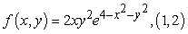 Calculate the first two steps of the steepest ascent algorithm from the given starting point.