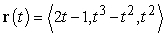 <strong>Use graphing technology to sketch the curve traced out by the given vector-valued function. Use the viewpoint and (see figure below). </strong> A) B) C) D)