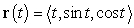 <strong>Match the vector-valued function with its graph. </strong> A) B) C) D)