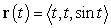 <strong>Match the vector-valued function with its graph. </strong> A) B) C) D)