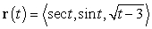 <strong>Determine all values of t at which the given vector-valued function is continuous. </strong> A) B) C) D) all real numbers