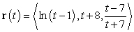 <strong>Determine all values of t at which the given vector-valued function is continuous. </strong> A) B) C) D) all real numbers