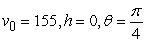 <strong>A projectile is fired with initial speed feet per second from a height of h feet at an angle of above the horizontal. Assuming that the only force acting on the object is gravity, find the maximum altitude. Round to the nearest tenth of a foot. </strong> A) 187.7 ft B) 530.9 ft C) 155.0 ft D) 750.8 ft