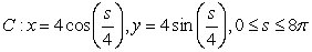 <strong>Which of the following is an arc length parameterization of the given two-dimensional curve? The circle of radius 4 centered at the origin</strong> A) B) C) D)