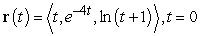 Find the tangential and normal components of acceleration for the given position function at the indicated point.
