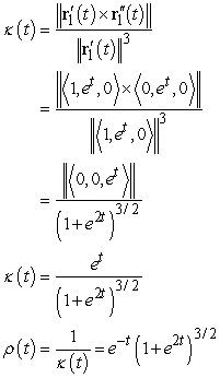 Answers may vary. Parameterize the curve   :   Curvature:   Unit normal vector:   Center trajectory:  