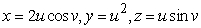 Which of the following is the graph of the given parametric surface?