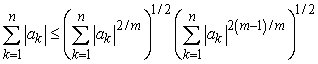 Use the Cauchy-Schwartz Inequality in n dimensions to show that , where m is an odd natural number.