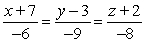 <strong>Find symmetric equations of the line through and parallel to .</strong> A) B) C) D)