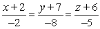 <strong>Find symmetric equations of the line through and .</strong> A) B) C) D)