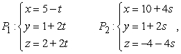 Suppose two airplanes fly paths described by the parametric equations where s and t represent time. Determine whether the flight paths intersect and, if so, whether the planes collide.