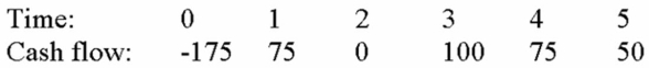<strong>Compute the MIRR statistic for Project X and note whether the firm should accept or reject the project with the cash flows shown below if the appropriate cost of capital is 10 percent. </strong> A) 13.26%, accept B) 13.89%, accept C) 13.26%, reject D) 15.73%, accept