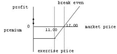 <strong>Which of the following statements best reflects the following profit profile of an option contract?  </strong> A) The profile depicts the short call position of the option seller. B) The profile depicts the long call position of the buyer of the option. C) The profile depicts the short put position of the option seller. D) The profile depicts the long put position of the buyer of the option. <div style=padding-top: 35px> 