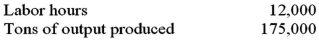 The Thunder Mining Co.has the following information for last year:   The partial productivity for labor is: