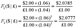 Consider the situation of firm A and firmB. The current exchange rate is $2.00/£ Firm A is a U.S. MNC and wants to borrow £30 million for 2 years. Firm B is a British MNC and wants to borrow $60 million for 2 years. Their borrowing opportunities are as shown, both firms have AAA credit ratings. The IRP 1-year and 2-year forward exchange rates are Devise a direct swap for A and B that has no swap bank. Show their external borrowing. Answer the problem in the template provided.