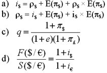 The Fisher effect can be written for the United States as:  
