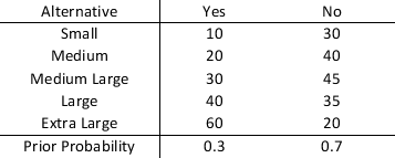 <strong> The maximax strategy is:</strong> A)small B)medium C)medium large D)large E)extra large