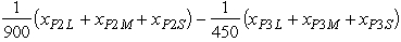  The decision variables can be denoted and defined as follows: x<sub>P1L</sub> = number of large units produced per day at Plant 1,x<sub>P1M</sub> = number of medium units produced per day at Plant 1,x<sub>P1S</sub> = number of small units produced per day at Plant 1,x<sub>P2L</sub> = number of large units produced per day at Plant 2,x<sub>P2M</sub> = number of medium units produced per day at Plant 2,x<sub>P2S</sub> = number of small units produced per day at Plant 2,x<sub>P3L</sub> = number of large units produced per day at Plant 3,x<sub>P3M</sub> = number of medium units produced per day at Plant 3,x<sub>P3S</sub> = number of small units produced per day at Plant 3.Also letting P (or Z)denote the total net profit per day,the linear programming model for this problem is Maximize P = 420 x<sub>P1L</sub> + 360 x<sub>P1M</sub> + 300 x<sub>P1S</sub> + 420 x<sub>P2L</sub> + 360 x<sub>P2M</sub> + 300 x<sub>P2S </sub> + 420 x<sub>P3L</sub> + 360 x<sub>P3M</sub> + 300 x<sub>P3S</sub>,subject to x<sub>P1L</sub> + x<sub>P1M</sub> + x<sub>P1S </sub>  \le  750 x<sub>P2L</sub> + x<sub>P2M</sub> + x<sub>P2S </sub>  \le  900 x<sub>P3L</sub> + x<sub>P3M</sub> + x<sub>P3S </sub>  \le  450 20 x<sub>P1L</sub> + 15 x<sub>P1M</sub> + 12 x<sub>P1S </sub>  \le  13000 20 x<sub>P2L</sub> + 15 x<sub>P2M</sub> + 12 x<sub>P2S </sub>  \le  12000 20 x<sub>P3L</sub> + 15 x<sub>P3M</sub> + 12 x<sub>P3S </sub>  \le  5000 x<sub>P1L</sub> + x<sub>P2L</sub> + x<sub>P3L </sub>  \le  900 x<sub>P1M</sub> + x<sub>P2M</sub> + x<sub>P3M </sub> \le  1200 x<sub>P1S</sub> + x<sub>P2S</sub> + x<sub>P3S </sub>  \le  750   ( x<sub>P1L</sub> + x<sub>P1M</sub> + x<sub>P1S </sub> )-   ( x<sub>P2L</sub> + x<sub>P2M</sub> + x<sub>P2S </sub> )= 0   ( x<sub>P1L</sub> + x<sub>P1M</sub> + x<sub>P1S </sub> )-   ( x<sub>P3L</sub> + x<sub>P3M</sub> + x<sub>P3S </sub> )= 0 and x<sub>P1L </sub> \ge  0,x<sub>P1M </sub> \ge  0,x<sub>P1S </sub> \ge  0,x<sub>P2L </sub> \ge  0,x<sub>P2M </sub> \ge  0,x<sub>P2S </sub> \ge  0,x<sub>P3L </sub> \ge  0,x<sub>P3M </sub> \ge  0,x<sub>P3S </sub> \ge  0.The above set of equality constraints also can include the following constraint:   = 0.However,any one of the three equality constraints is redundant,so any one (say,this one)can be deleted. 