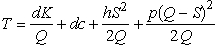 Consider the EOQ model with planned shortages,as presented in Sec.18.3 of the textbook.Suppose,however,that the constraint S/Q = 0.8 is added to the model,where Q is the order quantity and S is the inventory level just after a batch of Q units is added to inventory.Derive the expression for the optimal value of Q,using the result for this model that the total cost per unit time is ,where d is the demand rate,K is the setup cost,c is the unit cost of ordering,h is the unit holding cost,and p is the unit shortage cost.