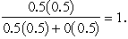  (a)The decision alternatives are a<sub>1</sub>: Guess that the coin is fair,a<sub>2</sub>: Guess that the coin is two-headed.The states of nature are  \theta <sub>1</sub>: The coin is a fair coin, \theta <sub>2</sub>: The coin is a two-headed coin.The payoff table is given below.   (b)The two decision alternatives tie for being optimal,since both give an expected payoff of $0.(c)The expected payoff with perfect information is 0.5(5)+ 0.5(5)= 5.Therefore,since the expected payoff without experimentation is 0,EVPI = 5 - 0 = 5.(d)P(fair | flip tail)=   =   So P(2-headed | flip tail)= 0.P(fair | flip head)=   =   .So P(2-headed | flip head)= 2/3.(e)If flipped tail: For a<sub>1</sub>: E[p(a<sub>1</sub>, \theta  | flip tail)] = 1(5)+ 0 (-5)= 5.For a<sub>2</sub>: E[p(a<sub>2</sub>, \theta  | flip tail)] = 1(-5)+ 0 (5)= -5.If flipped head: For a<sub>1</sub>: E[p(a<sub>1</sub>, \theta  | flip head)] = (1/3)(5)+ (2/3)(-5)= -5/3.For a<sub>2</sub>: E[p(a<sub>2</sub>, \theta  | flip head)] = (1/3)(-5)+ (2/3)(5)= 5/3.So,if tail occurs,guess fair coin; if head occurs,guess 2-headed coin.(f)P(flip tail)= P(flip tail | fair)P(fair)+ P(flip tail | 2-headed)P(2-headed)= 0.5(0.5)+ 0(0.5)= 0.25,so P(flip head)= 1 - P(flip tail)= 0.75.Therefore,using the optimal policy from part (e),the expected payoff with experimentation is P(flip tail)E[p(a<sub>1</sub>, \theta )| flip tail)] + P(flip head)E[p(a<sub>2</sub>, \theta )| flip head)] = 0.25(5)+ 0.75   = 2.5.Since the expected payoff without experimentation is 0,the expected value of experimentation is EVE = 2.5 - 0 = 2.5.Consequently,the most you should be willing to pay to see the demonstration flip is $2.50.(g)   