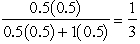  (a)The decision alternatives are a<sub>1</sub>: Guess that the coin is fair,a<sub>2</sub>: Guess that the coin is two-headed.The states of nature are  \theta <sub>1</sub>: The coin is a fair coin, \theta <sub>2</sub>: The coin is a two-headed coin.The payoff table is given below.   (b)The two decision alternatives tie for being optimal,since both give an expected payoff of $0.(c)The expected payoff with perfect information is 0.5(5)+ 0.5(5)= 5.Therefore,since the expected payoff without experimentation is 0,EVPI = 5 - 0 = 5.(d)P(fair | flip tail)=   =   So P(2-headed | flip tail)= 0.P(fair | flip head)=   =   .So P(2-headed | flip head)= 2/3.(e)If flipped tail: For a<sub>1</sub>: E[p(a<sub>1</sub>, \theta  | flip tail)] = 1(5)+ 0 (-5)= 5.For a<sub>2</sub>: E[p(a<sub>2</sub>, \theta  | flip tail)] = 1(-5)+ 0 (5)= -5.If flipped head: For a<sub>1</sub>: E[p(a<sub>1</sub>, \theta  | flip head)] = (1/3)(5)+ (2/3)(-5)= -5/3.For a<sub>2</sub>: E[p(a<sub>2</sub>, \theta  | flip head)] = (1/3)(-5)+ (2/3)(5)= 5/3.So,if tail occurs,guess fair coin; if head occurs,guess 2-headed coin.(f)P(flip tail)= P(flip tail | fair)P(fair)+ P(flip tail | 2-headed)P(2-headed)= 0.5(0.5)+ 0(0.5)= 0.25,so P(flip head)= 1 - P(flip tail)= 0.75.Therefore,using the optimal policy from part (e),the expected payoff with experimentation is P(flip tail)E[p(a<sub>1</sub>, \theta )| flip tail)] + P(flip head)E[p(a<sub>2</sub>, \theta )| flip head)] = 0.25(5)+ 0.75   = 2.5.Since the expected payoff without experimentation is 0,the expected value of experimentation is EVE = 2.5 - 0 = 2.5.Consequently,the most you should be willing to pay to see the demonstration flip is $2.50.(g)   
