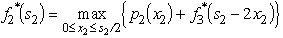 Since the decisions to be made are x<sub>n</sub> = production level of product n,for n = 1,2,3,the stages for a dynamic programming formulation of this problem correspond to the three products.When making the decision for a particular product,the essential information is the amount of production capacity still remaining,so this becomes the current state in this formulation.(a)At stage n,let the state s<sub>n</sub> be measured as the number of 20% blocks of production capacity still available for use on the remaining products,so the possible values of s<sub>n</sub> are 0,1,2,3,4,5,where s<sub>1</sub> = 5,s<sub>2</sub> = 5 - x<sub>1</sub>,and s<sub>3</sub> = s<sub>2</sub> - 2x<sub>2</sub>.Using the c<sub>n</sub> and r<sub>n</sub> values given in the above table,the profit from producing x<sub>n</sub> units of product n is easily calculated as p<sub>n</sub>(x<sub>n</sub>)= r<sub>n</sub>x<sub>n</sub> - c<sub>n</sub>,for n = 1,2,3.Therefore,using the usual dynamic programming notation presented in Sec.11.2 of the textbook,we have , , .Using these expressions for for n = 3,then n = 2,and then n = 1 in turn,the dynamic programming calculations are given below.For n = 3, For n = 2, For n = 1, (b)Now production quantities are treated as continuous variables.Let s<sub>n</sub> be the percentage of the capacity left for the remaining products.(Note that the units of s<sub>n</sub> now are different than in part (a),so the possible values of s<sub>n</sub> now are 0 ≤ s<sub>n</sub> ≤ 100 rather than 0,1,2,3,4,5.)We now have s<sub>1</sub> = 100,s<sub>2</sub> = 100 -20x<sub>1</sub>,and s<sub>3</sub> = s<sub>2</sub> - 40x<sub>2</sub>.For product 3: = s<sub>3 </sub>/20,with = s<sub>3 </sub>/20.For product 2: ,where .This is linear in x<sub>2</sub> except for the term.Therefore,we only need to examine the endpoints of the range for x<sub>2.</sub> If x<sub>2 </sub>= 0,we get = s<sub>2</sub> /20.If x<sub>2 </sub>= s<sub>2</sub> /40,we get .Equating these two quantities,the breakpoint is s<sub>2 </sub>=80.So, and .For product 1: ,where .Again,this is linear in x<sub>1</sub> except for the term.Therefore,we only need to examine the endpoints of the range for x<sub>1.</sub> If x<sub>1 </sub>= 0,we get = 5.5.If x<sub>1 </sub>= 3,we get = 6 - 3 + (40)= 5.So, <sub> </sub>= 0 and (100)= 5.5.With = 0,the state at stage 2 becomes s<sub>2</sub> = 100,which leads to = 2.5 and s<sub>3</sub> = 0,so = 0.Therefore,the optimal solution is to produce 2.5 units of product 2,but none of products 1 and 3,with a profit of 5.5.This is better than with the integer restriction in part (a),as we would expect.