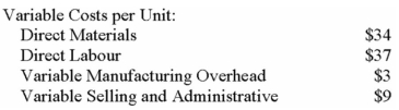 Harper Company,which has only one product,has provided the following data concerning its most recent month of operations: The company produces the same number of units every month,although the sales in units vary from month to month.The company's variable costs per unit and total fixed costs have been constant from month to month. Required: a.Compute the total Contribution Margin. b.Compute the Operating Income under Variable Costing. c.Prepare a reconciliation from your Variable Costing Operating Income to compute Operating Income under absorption costing.