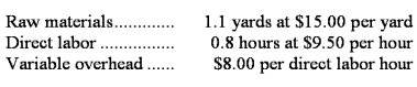 Thompson Company uses a standard cost system for its single product.The following data are available: Actual experience for the current year: Standards per unit of product: Required: Compute the following variances for raw materials,direct labor,and variable overhead,assuming that the price variance for materials is recognized at point of purchase: a.Direct materials price variance. b.Direct materials quantity variance. c.Direct labor rate variance. d.Direct labor efficiency variance. e.Variable overhead rate variance. f.Variable overhead efficiency variance.