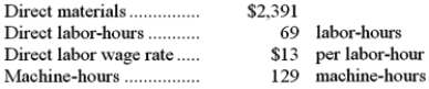 <strong>Job 731 was recently completed. The following data have been recorded on its job cost sheet: The company applies manufacturing overhead on the basis of machine-hours. The predetermined overhead rate is $14 per machine-hour. The total cost that would be recorded on the job cost sheet for Job 731 would be:</strong> A)$3,288 B)$5,094 C)$4,254 D)$2,418