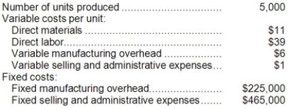 Ivancevic Inc., which produces a single product, has provided the following data for its most recent month of operation: The company had no beginning or ending inventories. Required: Compute the unit product cost under variable costing. Show your work!