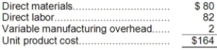a. Absorption costing:   b. Variable costing:  