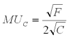 You have $64 to spend on fish (F)and chips (C).Suppose the price per unit of fish (P<sub>f</sub>)is $8 and the price of chips (P<sub>c</sub>)is $2.Your utility function for fish and chips is given as such that and are the marginal utilities of F and C.How many units of C and F should you buy to exhaust all income and to maximize utility?