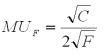 You have $64 to spend on fish (F)and chips (C).Suppose the price per unit of fish (P<sub>f</sub>)is $8 and the price of chips (P<sub>c</sub>)is $2.Your utility function for fish and chips is given as such that and are the marginal utilities of F and C.How many units of C and F should you buy to exhaust all income and to maximize utility?