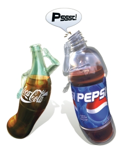 <strong> Coke-Pepsi Photo Consider the Coke-Pepsi photo above.An employee of Coca-Cola attempted to share its marketing plan with an employee of Pepsi for a modest price.What should the Pepsi employee do?</strong> A) Buy the marketing plan if assured there would be no legal or ethical repercussions. B) Ignore the offer to buy the marketing plan and hope the ethical dilemma would go away. C) Immediately contact Coca-Cola to advise them of the plot to sell the marketing plan. D) Immediately report the offer to the Better Business Bureau. E) Advise the Coca-Cola employee that it would be ethical to buy the plan if it was offered for free.