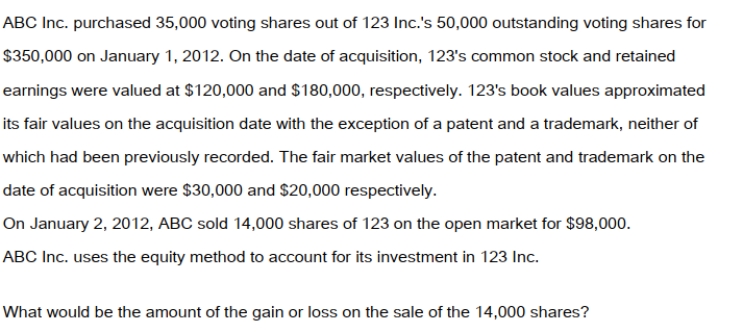 <strong> </strong> A) A loss of $42,000. B) A loss of $4,000. C) A gain of $4,000. D) A gain of $54,000.