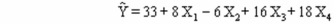 Consider the multiple regression model shown next between the dependent variable Y and three independent variables X<sub>1</sub>, X<sub>2</sub>, and X<sub>3</sub>, which result in the following function: For this model, there were 35 observations; SSR = 1400 and SSE = 600. The critical F value at the 1% level of significance is _______.