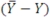 In regression analysis, error is defined as .