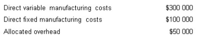 <strong>Xebex Pty Ltd is considering whether to make or buy a component used in the production of Faz Machines. The annual cost of producing the 100 000 components used by the company is as follows. If Xebex were to discontinue production of the component, direct fixed manufacturing costs would be reduced by 80 per cent. Xebex should buy the 100 000 components if the cost of purchasing per unit is less than what amount?</strong> A) $4.50 B) $4.00 C) $3.80 D) $3.00
