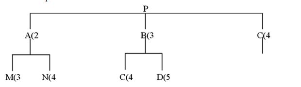 <strong>Refer to this product tree:   If 17 Ps are needed, and on-hand inventory consists of 10 As, 15 Bs, 20 Cs, 12 Ms, and 5 Ns, how many Cs are needed?</strong> A) 48 B) 144 C) 192 D) 212 E) 272 <div style=padding-top: 35px> 